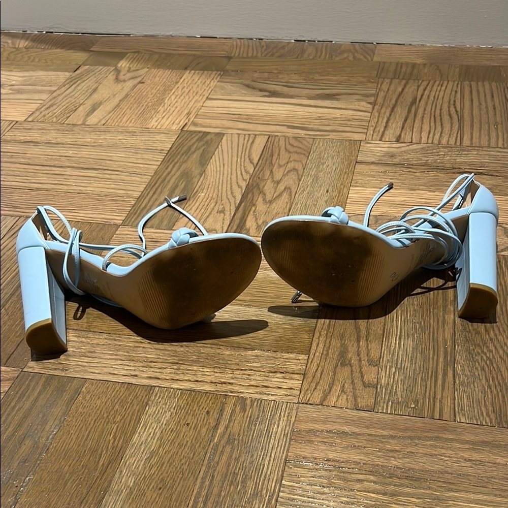 Nine West Braided Strap, Ankle Tie Heel Sandals - Picture 5 of 6